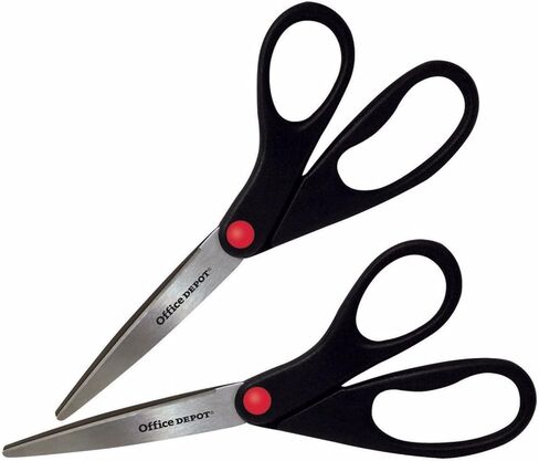 Office Depot® Brand Scissors, 8", Straight, Black, Pack Of 2 in Saudi Arabia