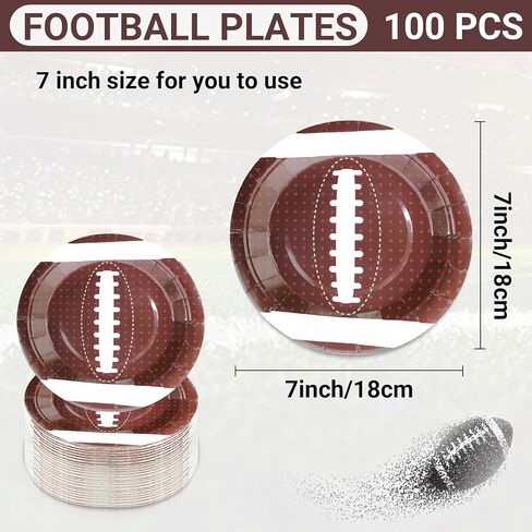 100 PCS لوحات كرة قدم 7 "لوحة عشاء كرة القدم ورقة الحلوى أطباق كرة القدم لوازم الحفلات عيد ميلاد استحمام الطفل ديكورات الحفلات الحفلات القابلة للتخلص in Saudi Arabia