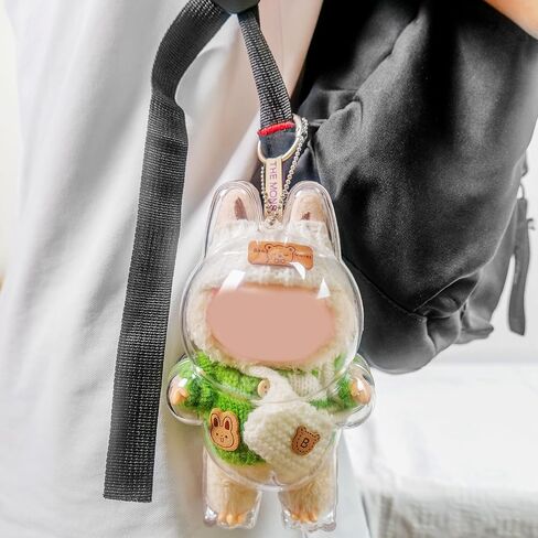 حالة عرض واقية متوافقة مع Labubu Doll - Crystal Clear Clear Acrylic Standing Hard Display Box ، يتناسب مع سنانير حقيبة ظهر لابوبو القياسية لعرضه في الهواء الطلق (دمية غير متضمنة) (الجلوس) in Saudi Arabia