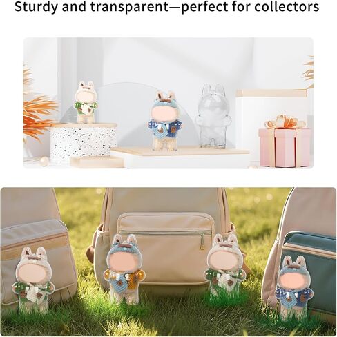 حالة عرض واقية متوافقة مع Labubu Doll - Crystal Clear Clear Acrylic Standing Hard Display Box ، يتناسب مع سنانير حقيبة ظهر لابوبو القياسية لعرضه في الهواء الطلق (دمية غير متضمنة) (الجلوس) in Saudi Arabia