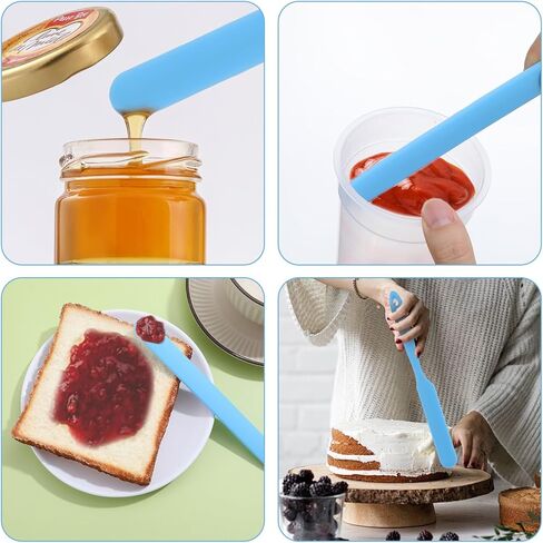 طقم عصي تحريك السيليكون القابلة لإعادة الاستخدام ، وعصا 2pcs المصاصة مع مكاشات ملعقة 2pcs ، وعصي دائرة الطلاء السيليكون لخلط الحرف الايبوكسي DIY (الأزرق) in Saudi Arabia