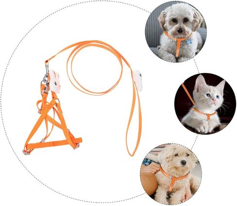 Garneck Dog and Cat Leash Cartoon Design for Puppies and Kittens for Outdoor Activities Fits Pets in Saudi Arabia