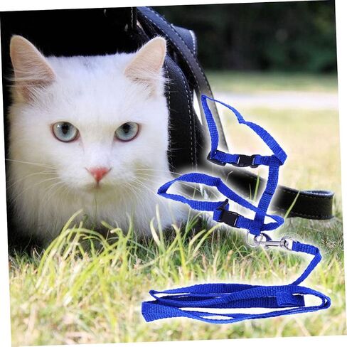 Garneck Blue Traction Rope Cat Harness Kitten Leash and Harness Lightweight Pet Supplies Nylon Collar Leash for Cats Pet Accessories in Saudi Arabia