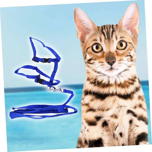 Garneck Blue Traction Rope Cat Harness Kitten Leash and Harness Lightweight Pet Supplies Nylon Collar Leash for Cats Pet Accessories in Saudi Arabia