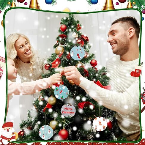 30 Pcs Sublimation Ceramic Ornaments Blank Double-Sided 3 inch Round Sublimation Ornament Blanks for Heat Press Printing Crafting DIY Personalized Christmas Home Decor in Saudi Arabia