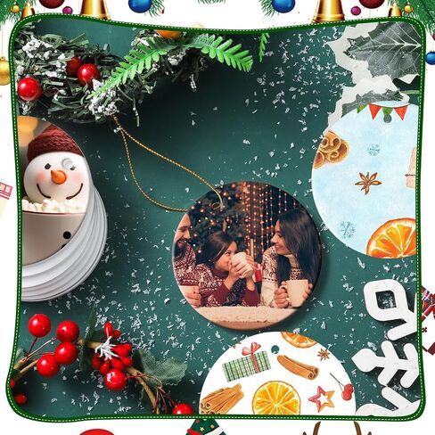 30 Pcs Sublimation Ceramic Ornaments Blank Double-Sided 3 inch Round Sublimation Ornament Blanks for Heat Press Printing Crafting DIY Personalized Christmas Home Decor in Saudi Arabia