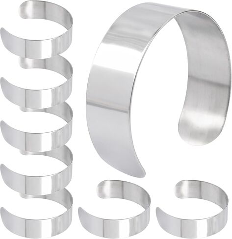 Framendino, 8 Pack Stainless Steel Cuff Bracelet Blanks Core Ring Set Stamping Bangle Bracelets for Laser Engraving Jewelry Making 20mm in Saudi Arabia