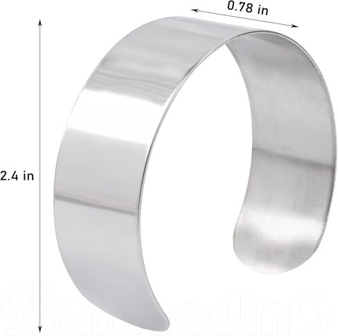 Framendino, 8 Pack Stainless Steel Cuff Bracelet Blanks Core Ring Set Stamping Bangle Bracelets for Laser Engraving Jewelry Making 20mm in Saudi Arabia
