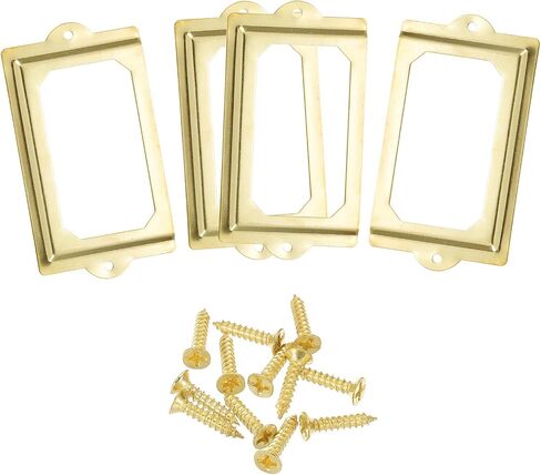 uxcell Metal Label Holders, 124x70mm 4pcs File Name Card Tag Label Holder Frame for Office Library Drawer Cabinet Shelves, Bronze Tone in Saudi Arabia