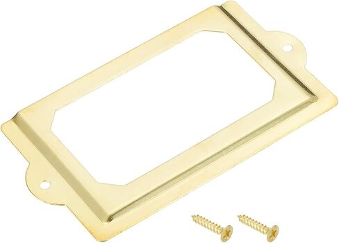 uxcell Metal Label Holders, 124x70mm 4pcs File Name Card Tag Label Holder Frame for Office Library Drawer Cabinet Shelves, Bronze Tone in Saudi Arabia