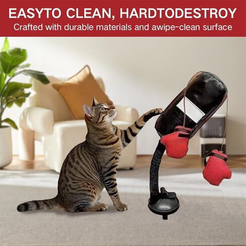 لعبة Cat Huncing Bag toy ， لعبة ملاكمة للقطط التفاعلية مع التمرين الزنبركي Mini Mini Boxing indoor inten inction و activity activing basing bag bag bag acction and bell مناسبة للقطط (جهاز كمبيوتر واحد) in Kuwait