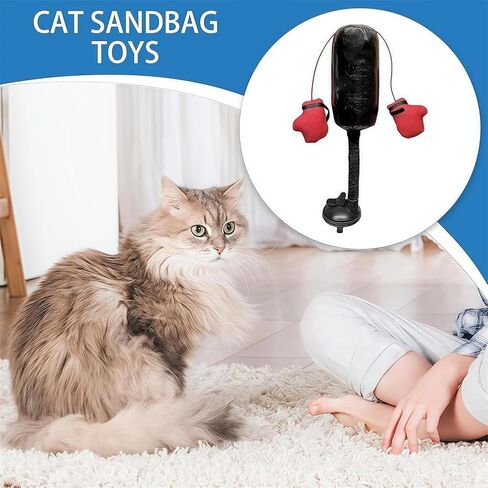 لعبة Cat Huncing Bag toy ， لعبة ملاكمة للقطط التفاعلية مع التمرين الزنبركي Mini Mini Boxing indoor inten inction و activity activing basing bag bag bag acction and bell مناسبة للقطط (جهاز كمبيوتر واحد) in Kuwait