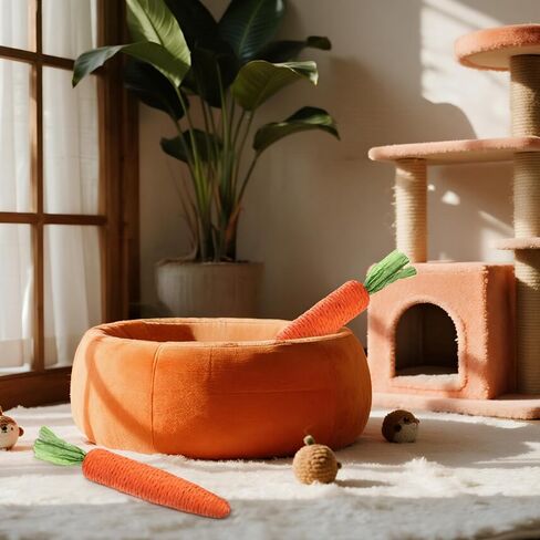 2 PCS هريرة التسنين ألعاب للقطط الداخلية ، Cat Cat Toy Natural Sisal Cat Beining Toys Orange Carrot Cart Interactive Cats Kicker Kicker Interactive Hister for Indoor Kitty in Kuwait