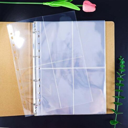 Mogoostry A4 Clear Sheet Protectors 4 Pocket Binder Sleeves 20 Sheets 11 Holes Side Open Banknote Protector Currency Collection Page Protector in Saudi Arabia