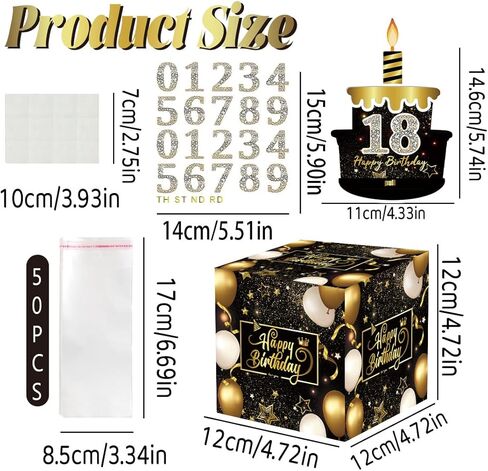 صندوق أموال عيد ميلاد للهدية النقدية ، مربع هدايا أموال مفاجأة مع بطاقة سحب وحقيبة 50pcs للآباء والأمهات والأطفال والأصدقاء ، طريقة إبداعية لإعطاء النقود كأفكار هدايا (ح) in Kuwait