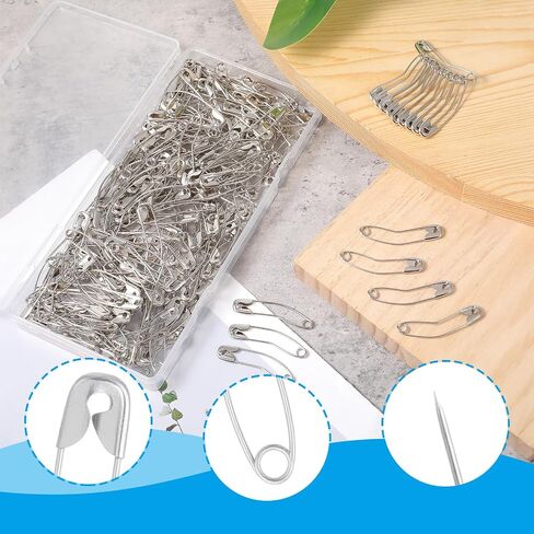 200 Pcs Curved Safety Pins Curved Basting Pins for Quilting 1.5" Stainless Steel Bent Safety Pin, Small Bent Basting Pin for Sewing Knitting Crafting (Sliver) in Saudi Arabia