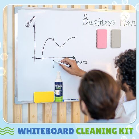 16 pcs مجموعة منظف السبورة الجافة ، 8.5 fl oz whiteboard cleaning رذاذ لوحة محو جاف منظف سائل مع 8 محايات لوحة طباشير مغناطيسية للمكتب المنزلي للفصول الدراسية in Saudi Arabia