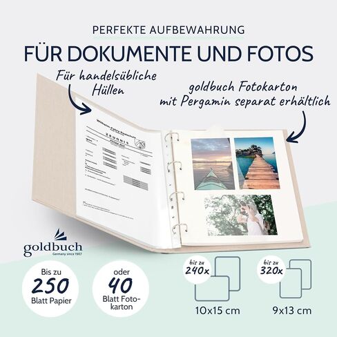 Summertime 37 211 Ring Binder A4 Beige Dimensions 26 x 32 x 4.2 cm Stapler with 4-Ring Mechanism and Clamping Bracket, Ring Binder Format DIN A4, Linen Cover Light Brown in Saudi Arabia