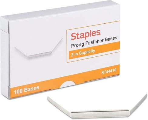Staples® Prong Fastener Bases, 2 "W Capacity, Silver, 100/Pack (44410) in Saudi Arabia