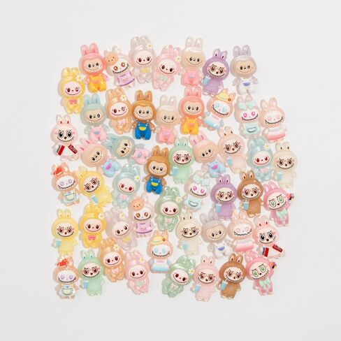 سحر الراتنج 50pcs سحر Slime Cabochon Craft Flatback الراتنجات ل DIY ، سجل القصاصات ، فك التشفير ، وتزيين علبة الهاتف (ألوان الباستيل) in Kuwait
