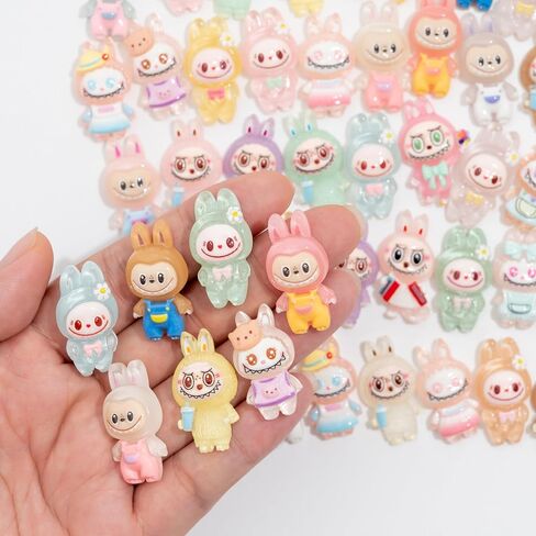 سحر الراتنج 50pcs سحر Slime Cabochon Craft Flatback الراتنجات ل DIY ، سجل القصاصات ، فك التشفير ، وتزيين علبة الهاتف (ألوان الباستيل) in Kuwait