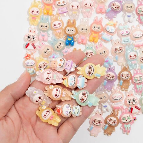سحر الراتنج 50pcs سحر Slime Cabochon Craft Flatback الراتنجات ل DIY ، سجل القصاصات ، فك التشفير ، وتزيين علبة الهاتف (ألوان الباستيل) in Kuwait