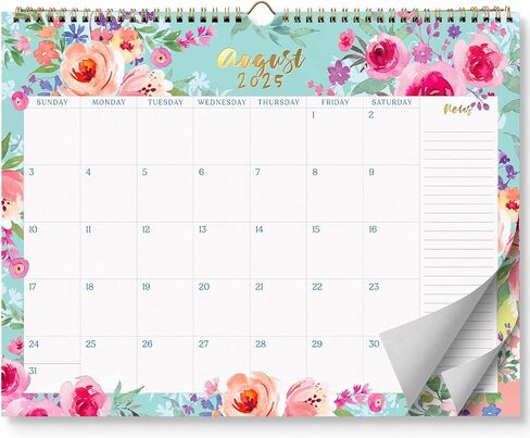 S&O Watercolor Floral Wall Calendar from July 2025-Dec 2026 - Tear-Off Monthly Calendar - 18 Month Academic Wall Planner - Hanging Organizer to Track for Anniversaries & Appointments - 13.5"x10.5"in in Saudi Arabia