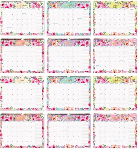 S&O Watercolor Floral Wall Calendar from July 2025-Dec 2026 - Tear-Off Monthly Calendar - 18 Month Academic Wall Planner - Hanging Organizer to Track for Anniversaries & Appointments - 13.5"x10.5"in in Saudi Arabia