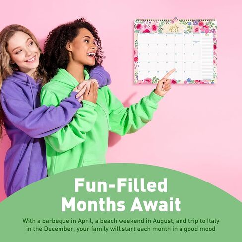 S&O Watercolor Floral Wall Calendar from July 2025-Dec 2026 - Tear-Off Monthly Calendar - 18 Month Academic Wall Planner - Hanging Organizer to Track for Anniversaries & Appointments - 13.5"x10.5"in in Saudi Arabia