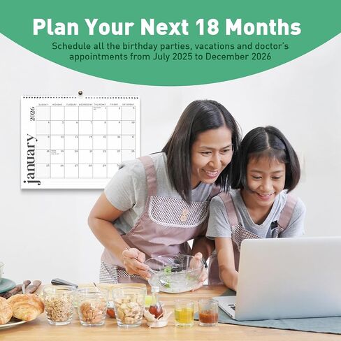 S & O Modern Minimal Gall Calendar من يوليو 2025 -Dec 2026 - التقويم الشهري للدموع - 18 شهرًا مخطط الجدار الأكاديمي - منظم معلقة لتتبع الذكرى السنوية والمواعيد - 13.5 "× 10.5" في in Saudi Arabia