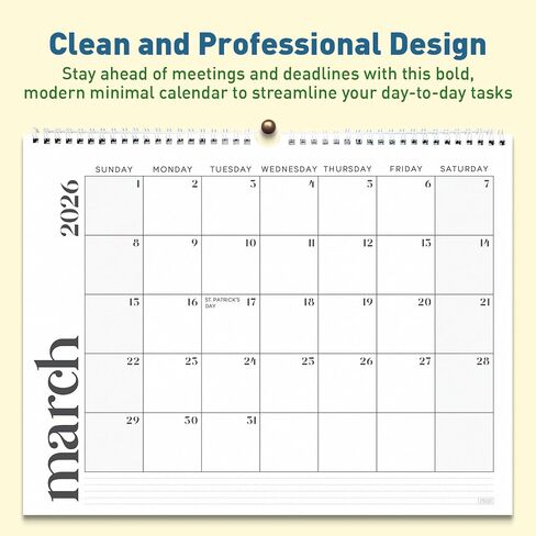 S & O Modern Minimal Gall Calendar من يوليو 2025 -Dec 2026 - التقويم الشهري للدموع - 18 شهرًا مخطط الجدار الأكاديمي - منظم معلقة لتتبع الذكرى السنوية والمواعيد - 13.5 "× 10.5" في in Saudi Arabia