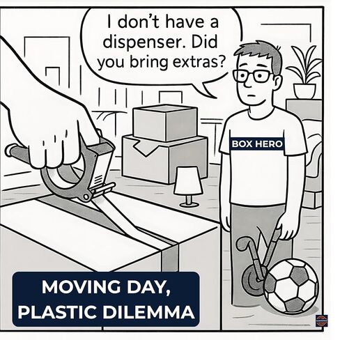 شريط التعبئة المتحركة لصناديق 2 -PK - لا حاجة إلى بندقية شريطية ، والدموع باليد ، وسقة ذاتية - سهلة الإزالة ، قابلة للكتابة - قابلة لإعادة التدوير ، تخزين وشحن مستلزمات ، 1.9 "× 55 YD ، ورق كرافت ، تماما in Kuwait