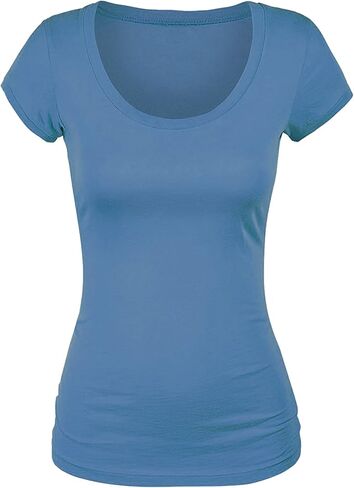 Emmalise Women's Short Sleeve Tshirt Scoop Neck Tee Value Pack Junior Plus Sizes in Kuwait