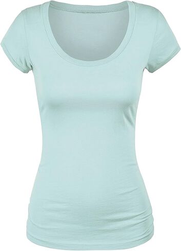 Emmalise Women's Short Sleeve Tshirt Scoop Neck Tee Value Pack Junior Plus Sizes in Kuwait