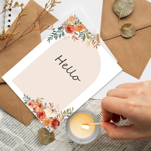 60 Sheets Fall Watercolor Stationery Letterhead Paper Pumpkin Flower Writing Letter Paper for Autumn Thanksgiving Notes Greeting Wedding Birthday Invitation Printing, 8.5 x 11 Inch in Saudi Arabia