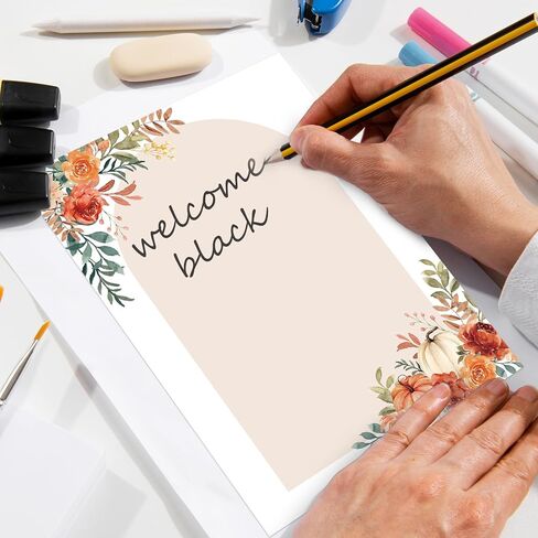 60 Sheets Fall Watercolor Stationery Letterhead Paper Pumpkin Flower Writing Letter Paper for Autumn Thanksgiving Notes Greeting Wedding Birthday Invitation Printing, 8.5 x 11 Inch in Saudi Arabia