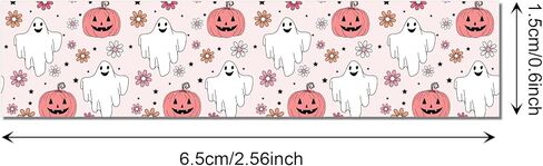 12 رولز هالوين شريط Washi Pink Halloween Pumpkin Ghost Flower Prints Laving Tape 16.4ft Cute Discorative Boho Design Tape Stickers for Halloween Scrapbook Journal Diy Art Craft Glapp in Kuwait