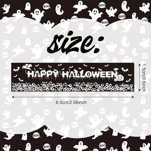 12 Rolls Halloween Washi Tape 12 Design Black White Washi Masking Tape - Pumpkin Ghost Bat Spider Pattern Decorative Paper Adhesive Stickers for Halloween Scrapbook Gift Wrapping DIY Art Crafts,16.4Ft in Saudi Arabia