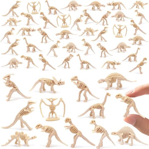 100 Pieces Dinosaur Fossil Skeletons Mini Dinosaur Skeleton Figures Plastic Dino Bones Science Play Dino Sand Dig Party Favor Cake Topper Decoration in Saudi Arabia