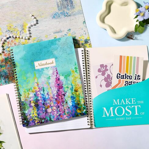 Spiral Notebook - Notebook Journal, Spiral Notebook 8.5 x 11, College Ruled Notebooks Spiral Bound, Journal for Women & Men with 160 Pages + Thick Paper + Back Pocket +Twin-wire Binding - Oil Painting in Saudi Arabia