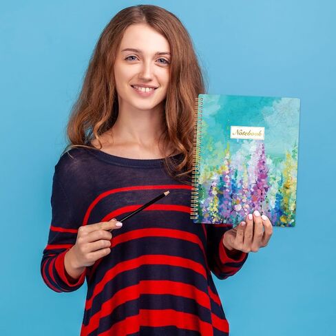 Spiral Notebook - Notebook Journal, Spiral Notebook 8.5 x 11, College Ruled Notebooks Spiral Bound, Journal for Women & Men with 160 Pages + Thick Paper + Back Pocket +Twin-wire Binding - Oil Painting in Saudi Arabia