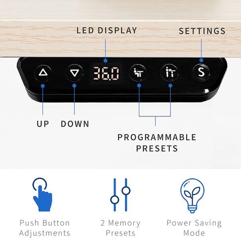 Vivo Electric 47 × 24 في المكتب الدائم ، وتعديل ارتفاع الذاكرة ، والخشب الأبيض والخفيف ، و Desk-E144WC in Saudi Arabia
