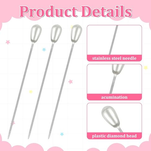 100 Pcs Corsage Pins Teardrop Pearl Sewing Long Straight Wedding Bouguet White Pins for Wedding, Jewelry, Flower DIY Decoration, Quilting and Craft (2.17") in Saudi Arabia