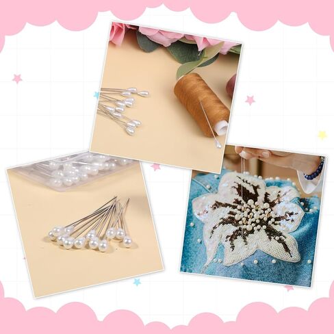 100 Pcs Corsage Pins Teardrop Pearl Sewing Long Straight Wedding Bouguet White Pins for Wedding, Jewelry, Flower DIY Decoration, Quilting and Craft (2.17") in Saudi Arabia