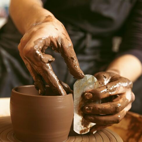 10 Pcs Steel Pottery Tools Ribs, Stainless Steel Serrated Scraper Crafts Tool Ceramics Sculpting Tools Kits Sculpture Modeling Clay Cutter Scraper for Sculpting Texturing Artists Modeling Potter in Kuwait