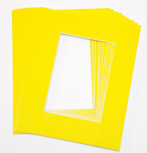 topseller100, Pack of 10 YELLOW 11x14 Picture Mats Matting with White Core Bevel Cut for 8x10 Pictures in Saudi Arabia
