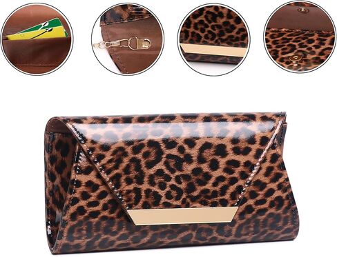 MUDUO Women Patent Leather Fashion Clutch Purses Evening Bag Handbag in Kuwait