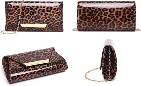 MUDUO Women Patent Leather Fashion Clutch Purses Evening Bag Handbag in Kuwait