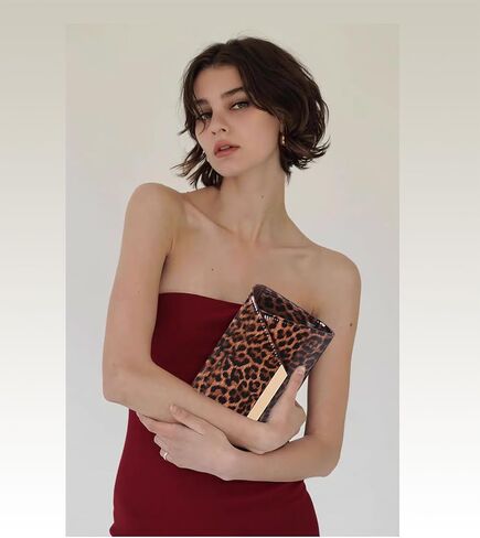 MUDUO Women Patent Leather Fashion Clutch Purses Evening Bag Handbag in Kuwait