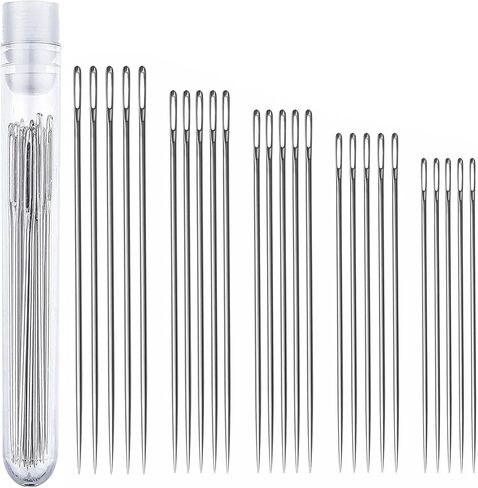 Performore 50 Pack of Sewing Machine Needles, 5 Assorted Sizes (HA 65/9, 75/11, 90/14, 100/16, 110/18) 10pcs of Each, Universal Regular Point Needles, Perfect for Embroidery, Cloth Repair, DIY in Saudi Arabia